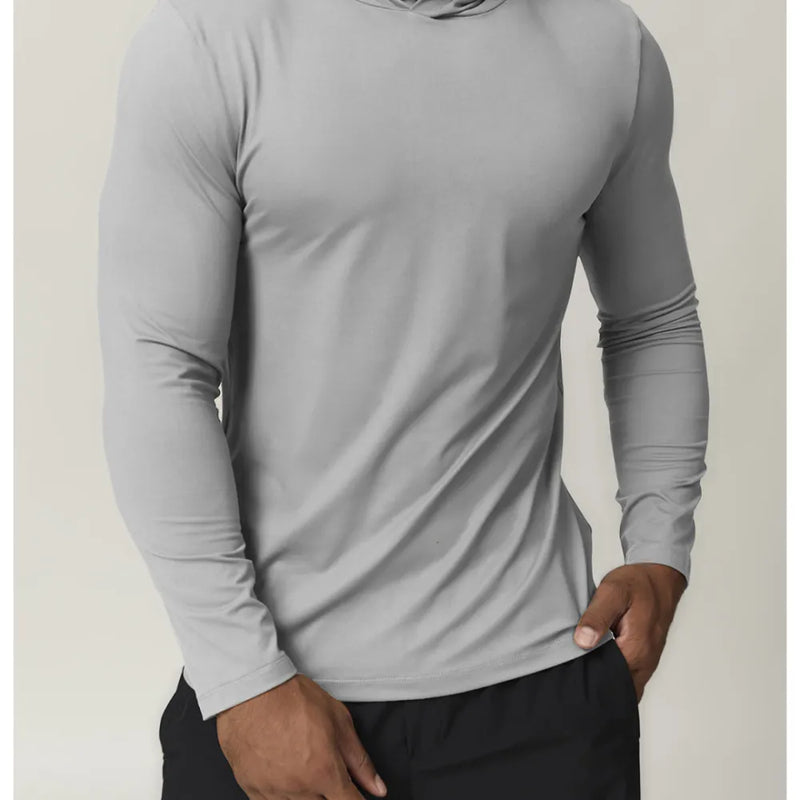 B|FIT RAPID Hooded Long Sleeve T - Shirt - Grey