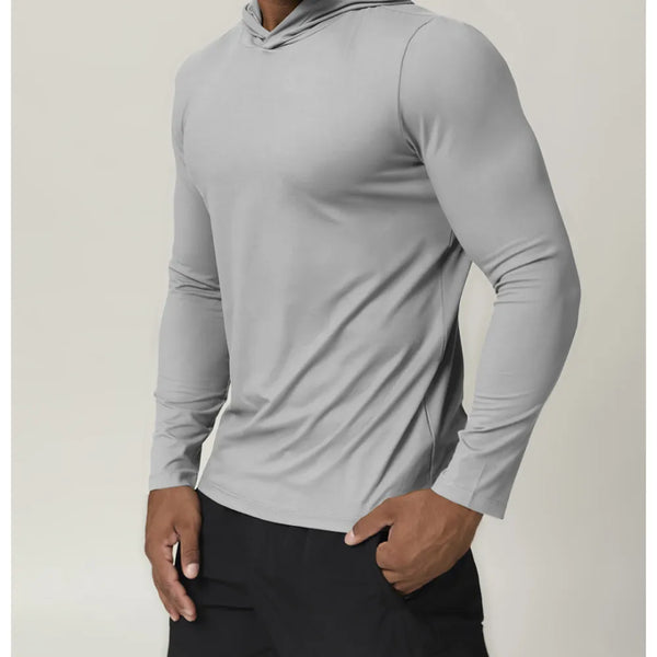 B|FIT RAPID Hooded Long Sleeve T - Shirt - Grey