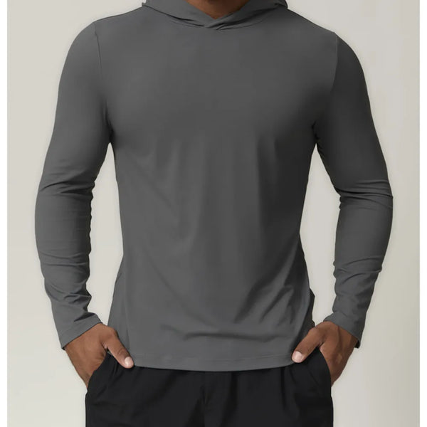 B|FIT RAPID Hooded Long Sleeve T - Shirt - Steel