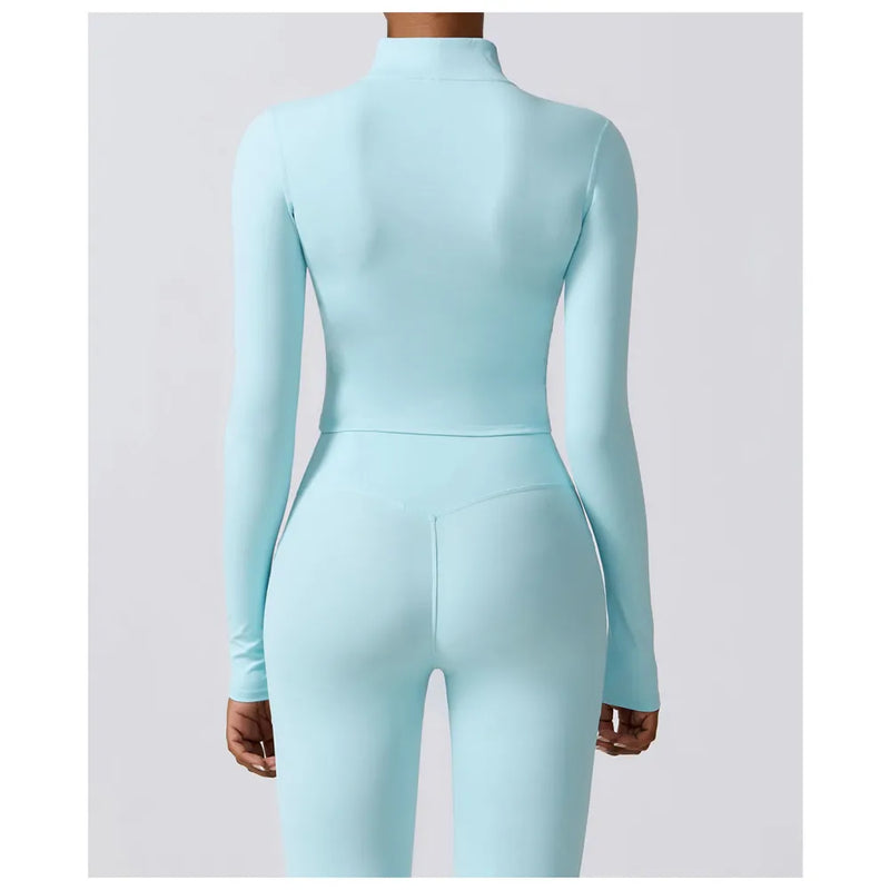 B|FIT STUDIO Zip Top - Baby Blue