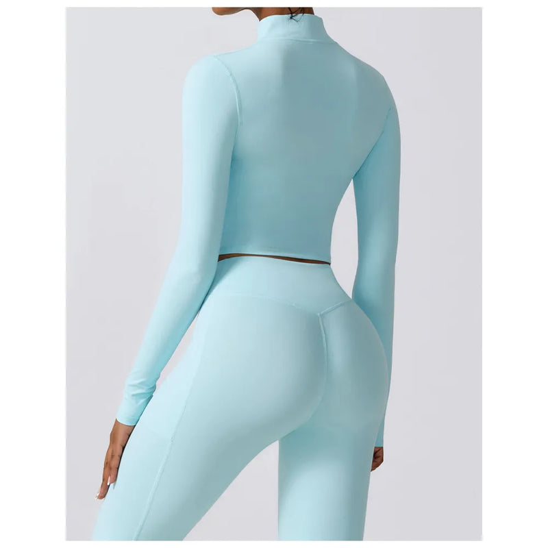 B|FIT STUDIO Zip Top - Baby Blue