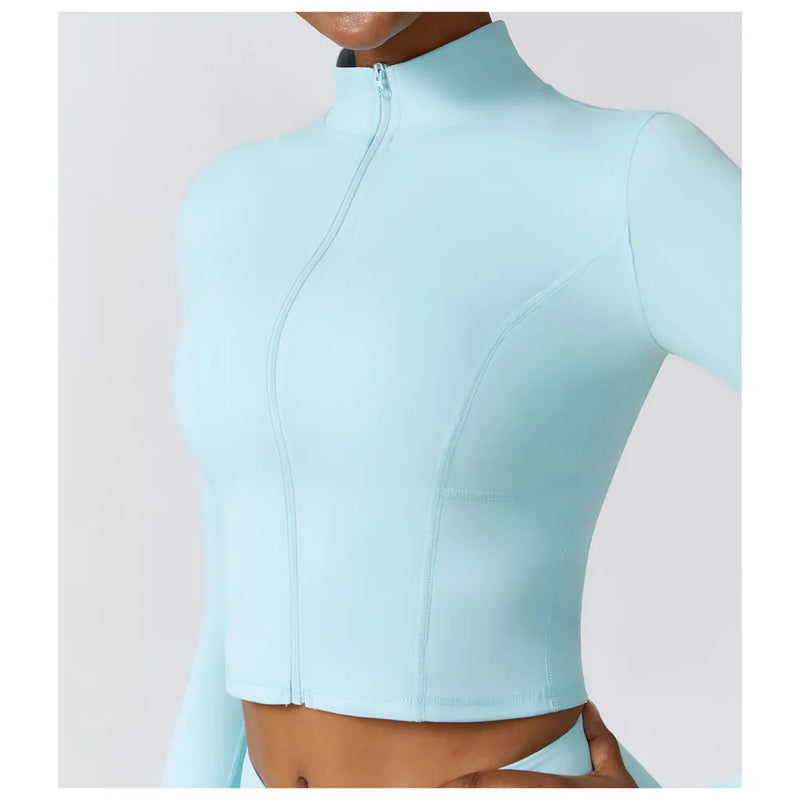 B|FIT STUDIO Zip Top - Baby Blue