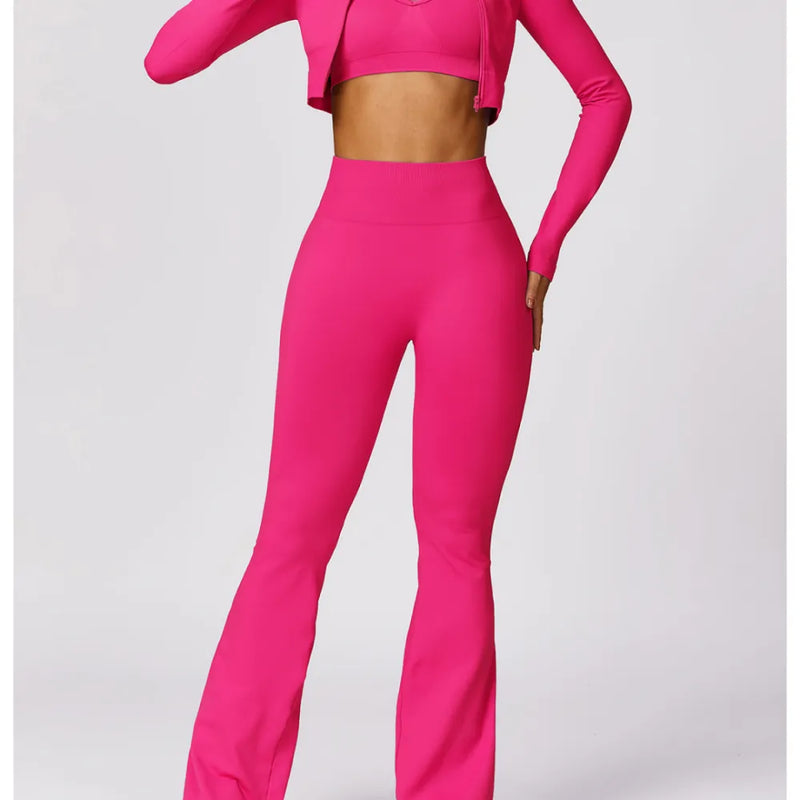 Pink flare leggings hotsell